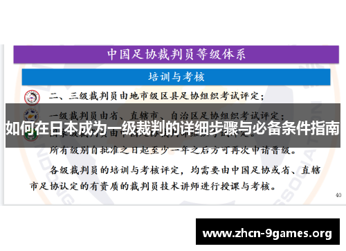 如何在日本成为一级裁判的详细步骤与必备条件指南 如何在日本成为一级裁判的详细步骤与必备条件指南